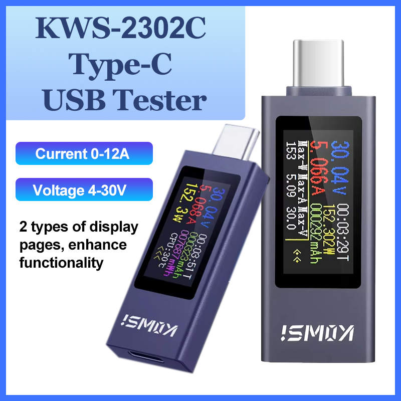 Logic Analyzer Usb - KWS-2302C tipo-c usb testador multi-função display