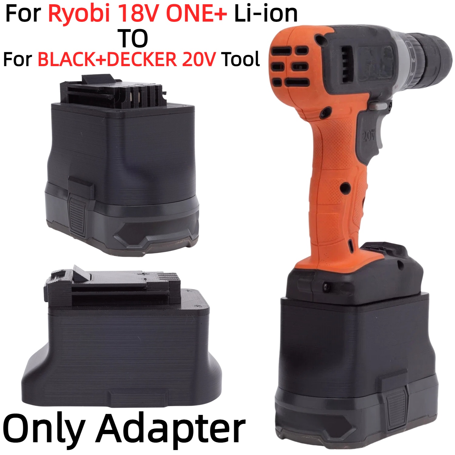 Black+Decker Tool Cordless - Adaptador de Bateria para Ryobi 18V